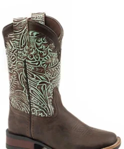 'Roper' Kids 9" Monterey Swirl Western - Brown / Turquoise