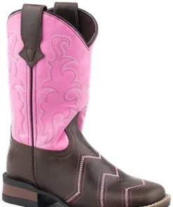 Kids 'Roper' Toddlers' Monterey Angles Square Toe - Brown / Pink