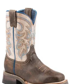 'Roper' Kids' Parker Western Square Toe - Brown / Cream