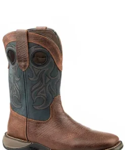 KARMAN ROPER 'Roper' Men's 11" Wilder Embroidered Square Toe - Brown / Navy