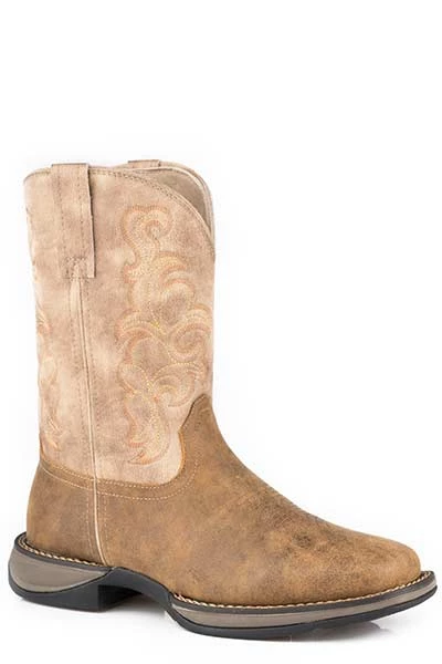 KARMAN ROPER 'Roper' Men's 11" Wilder II Western Square Toe Roper - Tan 3 KARMAN ROPER 'Roper' Men's 11" Wilder II Western Square Toe Roper - Tan