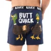 'Lazy One' Men's Butt Quack Boxer - Navy