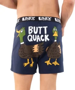 'Lazy One' Men's Butt Quack Boxer - Navy
