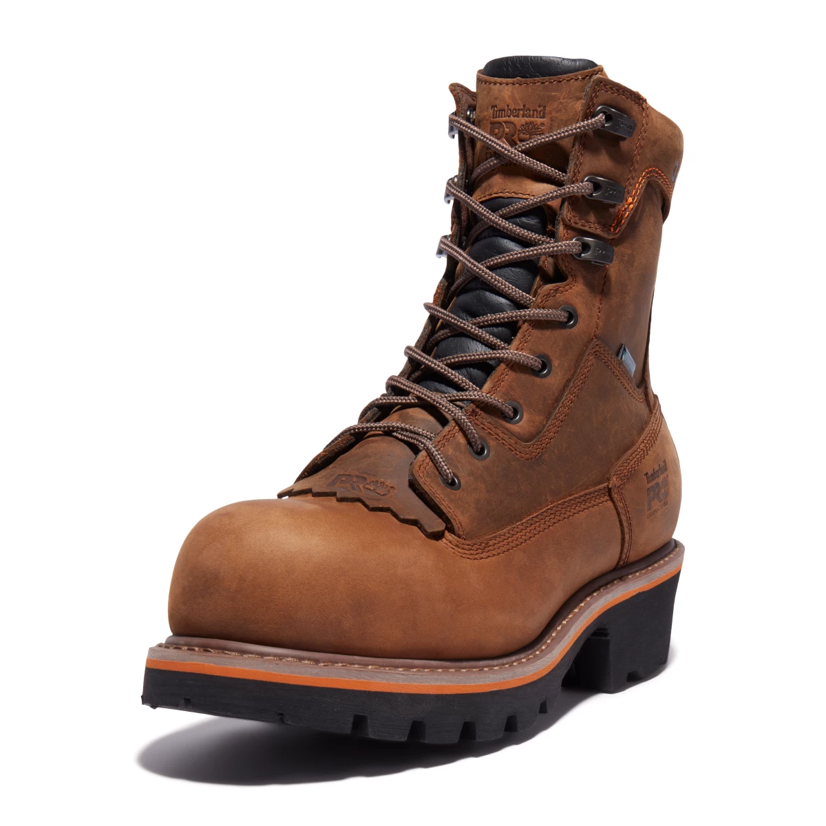 'Timberland Pro' Men's 8" Evergreen Logger EH WP Comp Toe - Brown 6 'Timberland Pro' Men's 8" Evergreen Logger EH WP Comp Toe - Brown