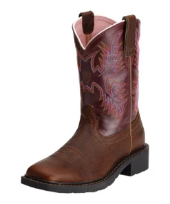 'Ariat' Women's Krista EH Steel Toe - Plum / Burgundy / Dark Tan