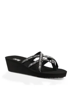 'Teva' Women's Mush Mandlyn Wedge Sandal - Black / White Floral