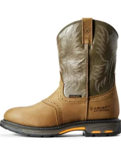 'Ariat' Men's 10" Workhog WP Soft Toe - Tan / Green