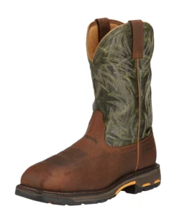 'Ariat' Men's 11" Workhog MetGuard EH Comp Toe - Brown / Marbled Green