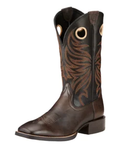 'Ariat' Men's Sport Rider Square Toe - Chocolate Brown / Black