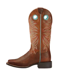 Women 'Ariat' Men's 13" Round Up Ryder Western Square Toe- Brown