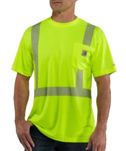 'Carhartt' Men's Force Hi Vis Class 3 Shirt - Lime Green