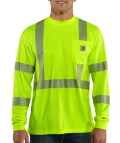 'Carhartt' Men's Force Hi Vis Class 3 Shirt - Lime Green