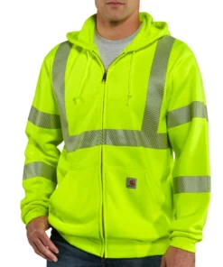'Carhartt' Men's Hi Vis Class 3 Sweatshirt - Brite Lime