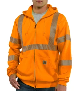 'Carhartt' Men's Hi Vis Class 3 Sweatshirt - Brite Orange