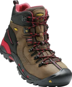 'Keen Utility' Men's 6" Pittsburgh WP Steel Toe - Bison Brown / Red / Black
