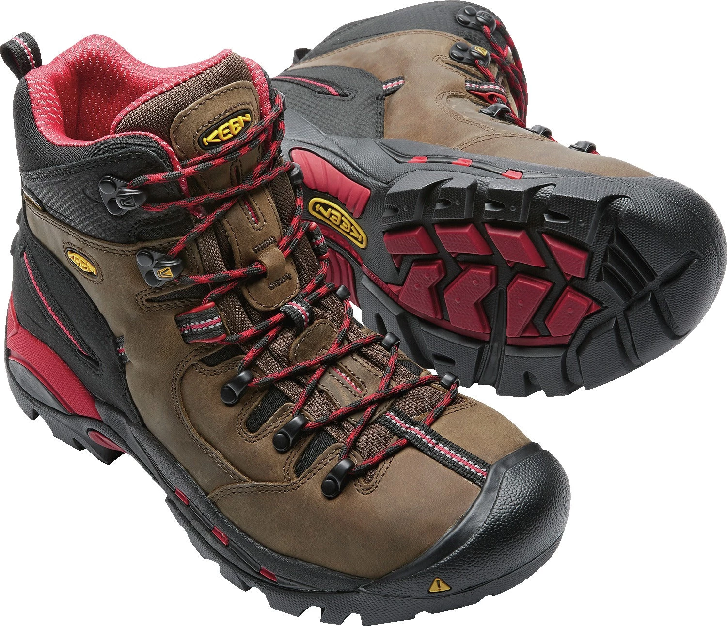 'Keen Utility' Men's 6" Pittsburgh WP Steel Toe - Bison Brown / Red / Black 8 'Keen Utility' Men's 6" Pittsburgh WP Steel Toe - Bison Brown / Red / Black