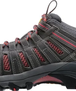 'Keen Utility' Women's Flint Low EH Steel Toe - Magnet Grey / Rose Pink