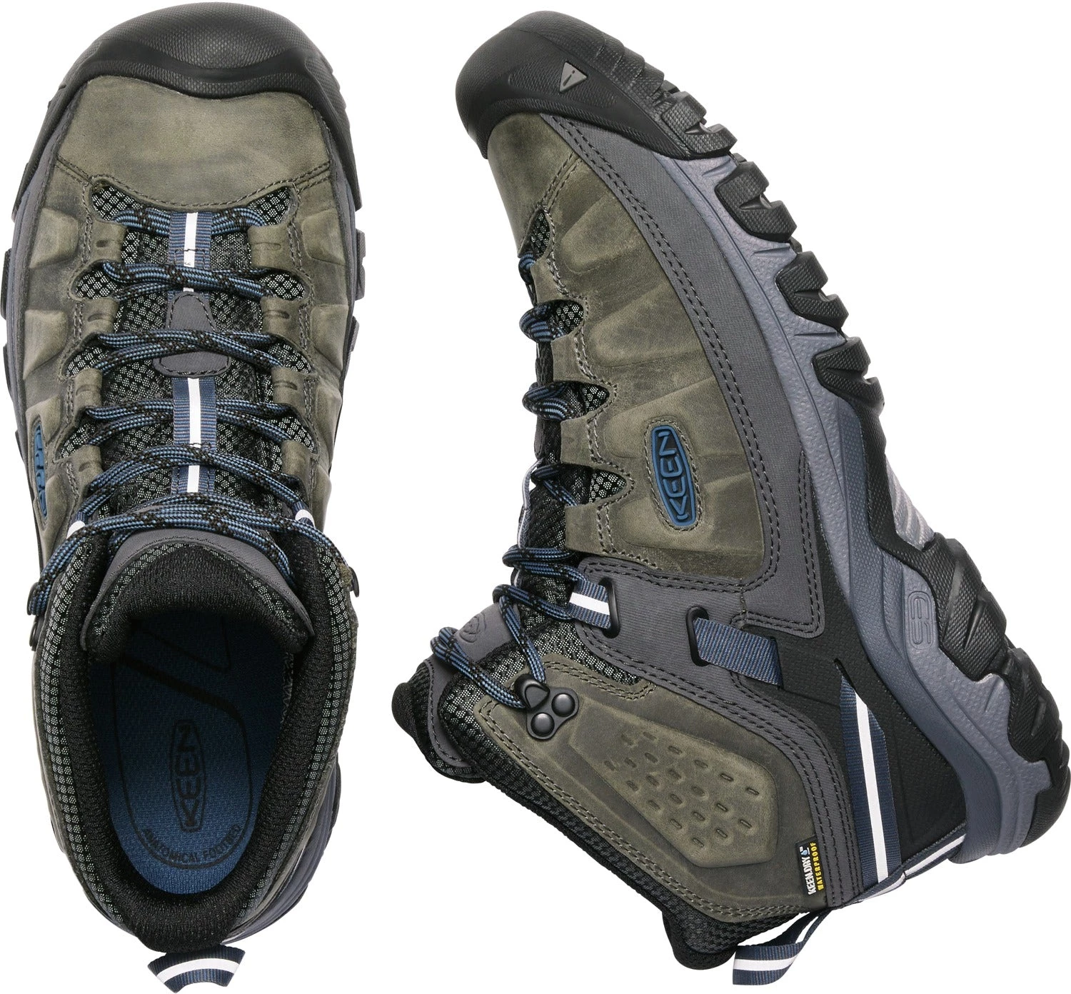 Keen Outdoor 'Keen' Men's Targhee III WP Mid Hiker - Steel Grey / Captain's Blue 4 Keen Outdoor 'Keen' Men's Targhee III WP Mid Hiker - Steel Grey / Captain's Blue