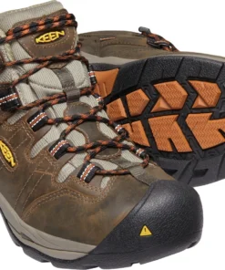 'Keen Utility' Men's Detroit XT Mid WP Soft Toe - Black Olive / Leather Brown