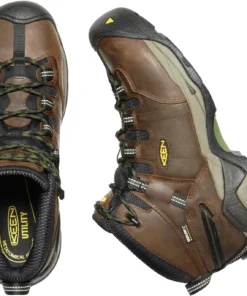 'Keen Utility' Men's Detroit XT Mid Steel Toe Waterproof - Cascade Brown / Bronze Green