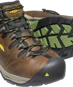 'Keen Utility' Men's Detroit XT Mid Steel Toe Waterproof - Cascade Brown / Bronze Green