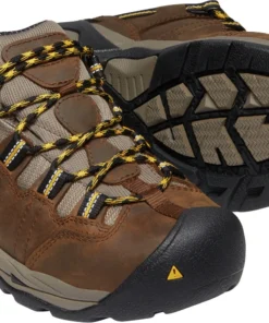 'Keen Utility' Women's Detroit XT Internal MetGuard EH WP Steel Toe - Cascade Brown / Goldenrod