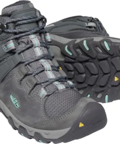 Keen Outdoor 'Keen' Women's Steens WP Leather Mid Hiker - Steel Grey / Ocean Wave