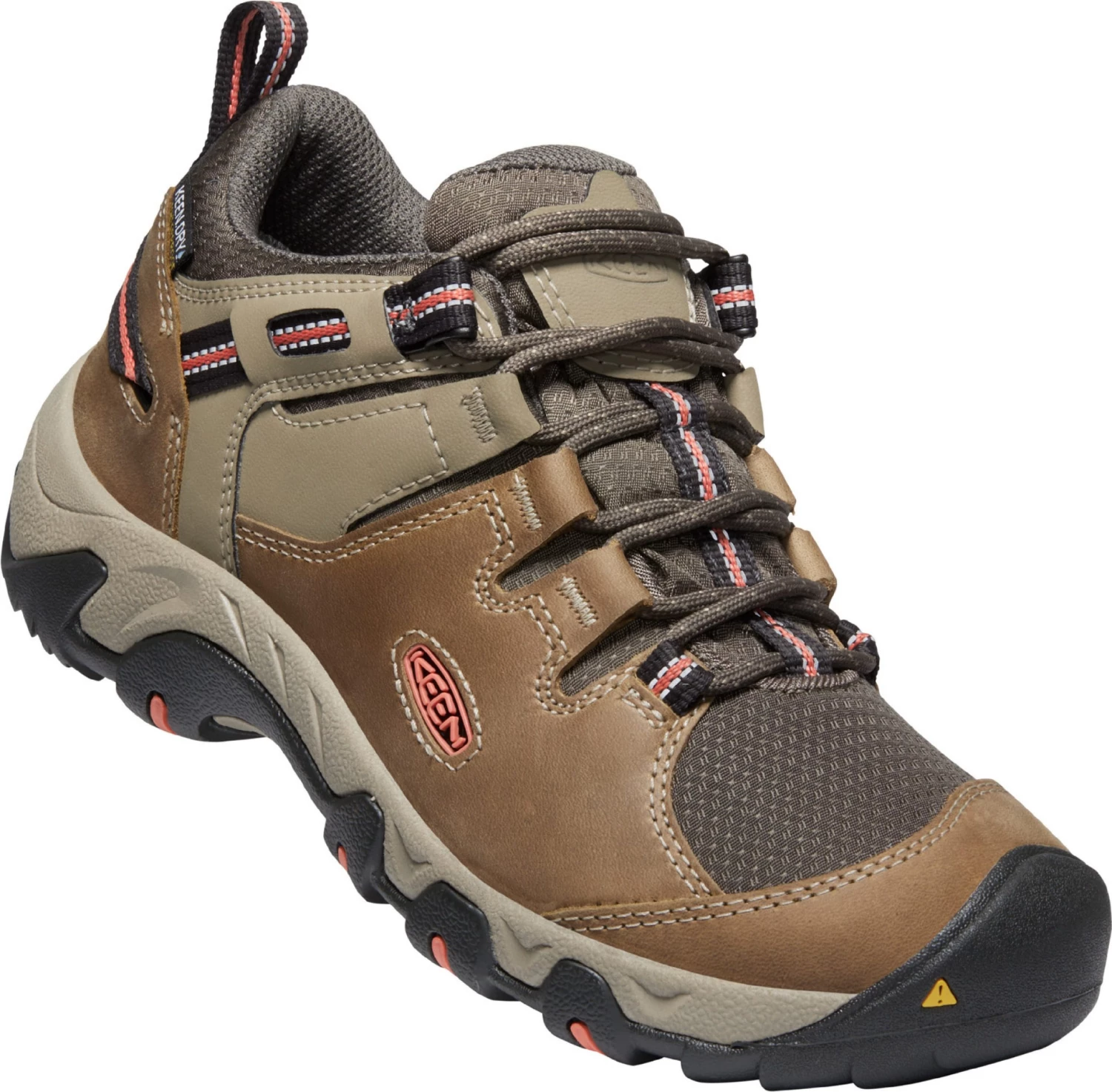 Keen Outdoor 'Keen' Women's Steens WP Leather Low Hiker - Timberwolf / Coral 4 Keen Outdoor 'Keen' Women's Steens WP Leather Low Hiker - Timberwolf / Coral