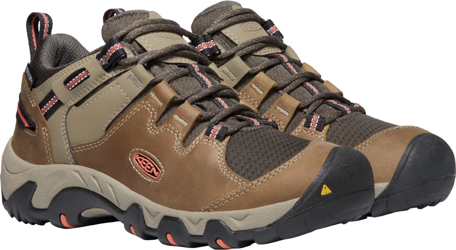 Keen Outdoor 'Keen' Women's Steens WP Leather Low Hiker - Timberwolf / Coral 6 Keen Outdoor 'Keen' Women's Steens WP Leather Low Hiker - Timberwolf / Coral