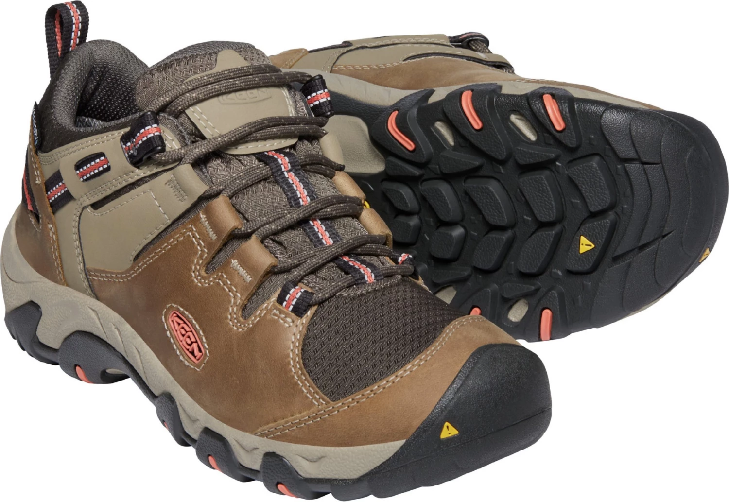 Keen Outdoor 'Keen' Women's Steens WP Leather Low Hiker - Timberwolf / Coral 8 Keen Outdoor 'Keen' Women's Steens WP Leather Low Hiker - Timberwolf / Coral