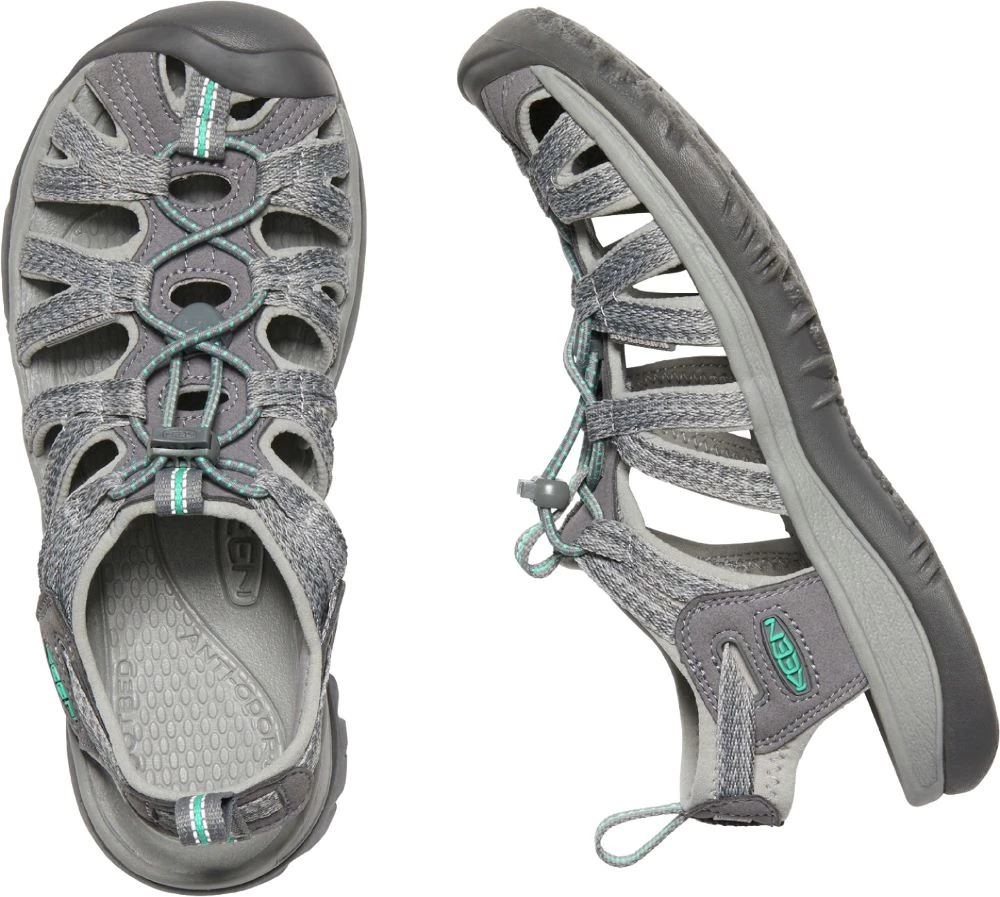 Keen Outdoor 'Keen' Women's Whisper Sandal - Medium Grey / Peacock Green 4 Keen Outdoor 'Keen' Women's Whisper Sandal - Medium Grey / Peacock Green