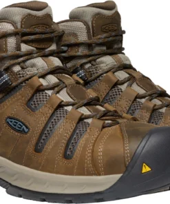 'Keen Utility' Men's Flint II Mid EH WP Steel Toe - Cascade Brown / Orion Blue