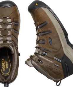 'Keen Utility' Men's Flint II Mid EH WP Steel Toe - Cascade Brown / Orion Blue