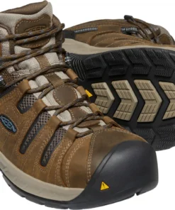 'Keen Utility' Men's Flint II Mid EH WP Steel Toe - Cascade Brown / Orion Blue