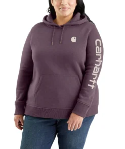 'Carhartt' Women's Relaxed Fit Midweight Graphic Pullover - Blackberry Heather