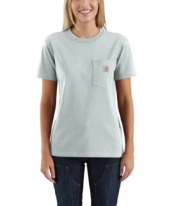 'Carhartt' Women's Lightweight Pocket T-Shirt - Tourmaline Snow Heather