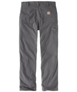 'Carhartt' Men's Rugged Flex Rigby Dungaree Flannel Lined Pant - Gravel