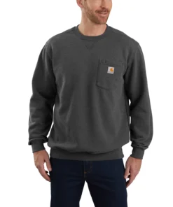 'Carhartt' Men's Crewneck Pocket Sweatshirt - Carbon Heather
