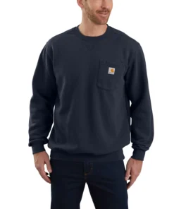 'Carhartt' Men's Crewneck Pocket Sweatshirt - New Navy