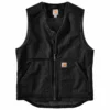 'Carhartt' Men's Washed Duck Sherpa Lined Vest - Black