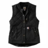 'Carhartt' Women's Rugged Flex Canvas Insulated Rib Collar Vest - Black