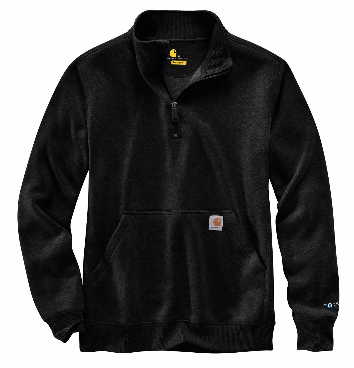 'Carhartt' Men's Force Midweight 1/4 Zip Sweatshirt - Black Heather 3 'Carhartt' Men's Force Midweight 1/4 Zip Sweatshirt - Black Heather