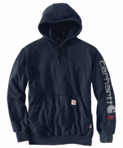 'Carhartt' Men's Flame-Resistant Force® Midweight Logo Sweatshirt - Navy