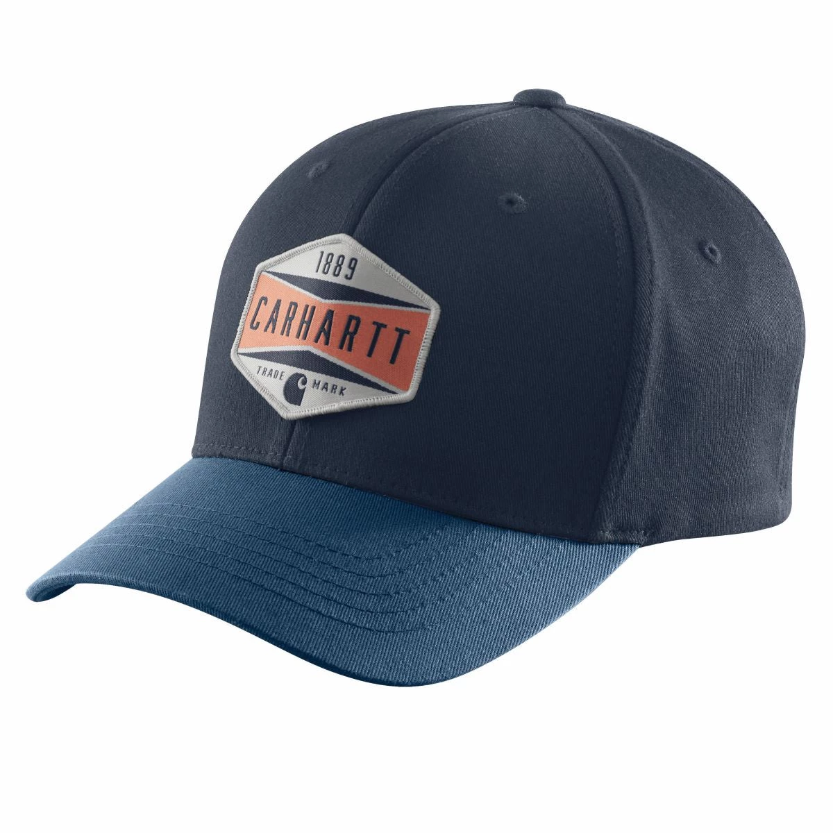 'Carhartt' Men's Rugged Flex Cap With Patch Logo - Navy 3 'Carhartt' Men's Rugged Flex Cap With Patch Logo - Navy