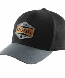 'Carhartt' Men's Rugged Flex Cap With Patch Logo - Black