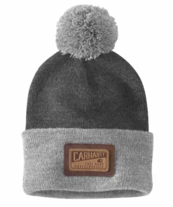 'Carhartt' Men's Knit Pom Pom Craftsmanship Beanie - Coal Heather