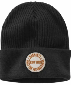 Men 'Carhartt' Knit Cuffed Craftsman Patch Beanie - Black