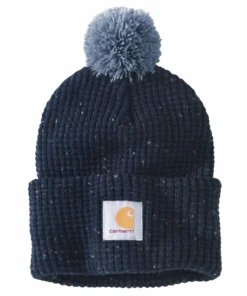 'Carhartt' Women's Pom-Pom Knit Beanie - Navy Nep