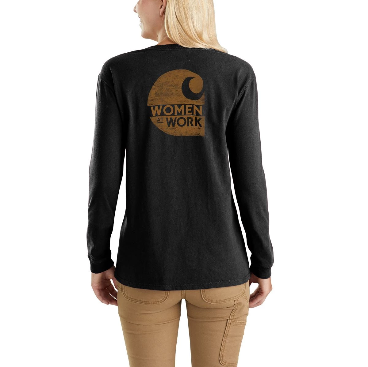 'Carhartt' Women's Heavyweight "Women At Work" Pocket T-Shirt - Black 4 'Carhartt' Women's Heavyweight "Women At Work" Pocket T-Shirt - Black