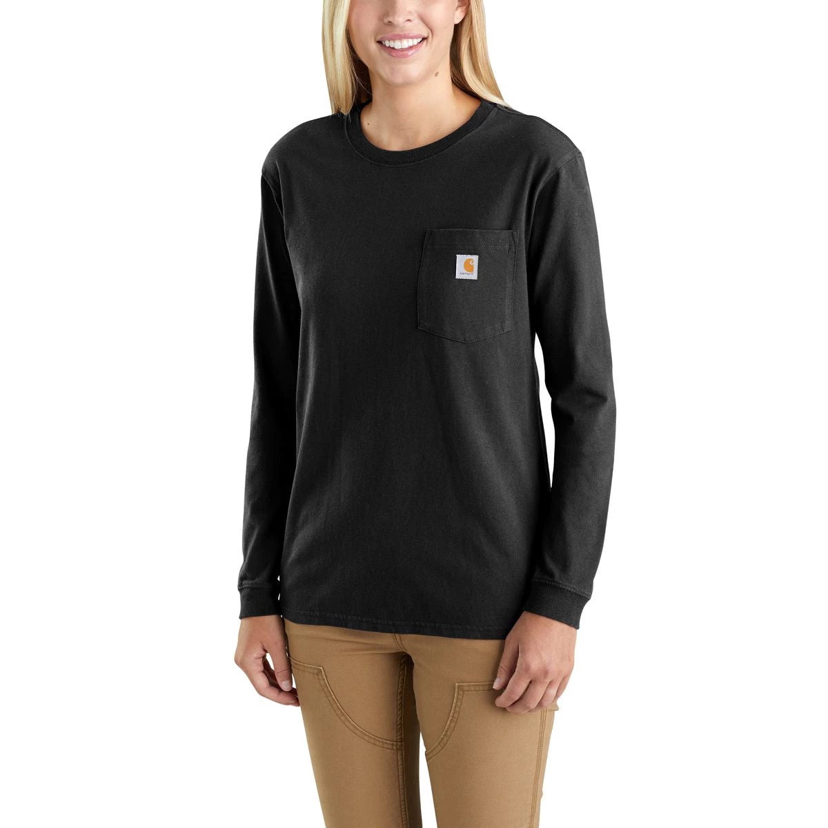 'Carhartt' Women's Heavyweight "Women At Work" Pocket T-Shirt - Black 6 'Carhartt' Women's Heavyweight "Women At Work" Pocket T-Shirt - Black